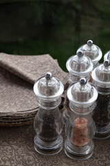 salt and pepper on table