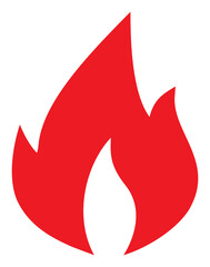 Fire flame vector icon. A flat illustration design used for fire flame icon, on a white background.