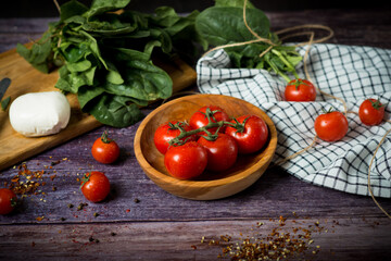 Salad with mozzarella cheese