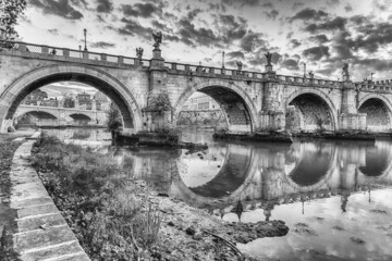 Scenic view of Sant'Angelo bridge in Rome, Italy