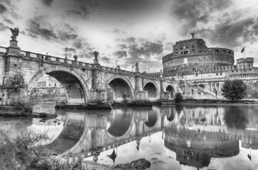View of Castel Sant'Angelo fortress and bridge, Rome, Italy