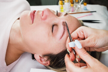 Cosmetic Procedure For Laminating Eyebrows - obrazy, fototapety, plakaty