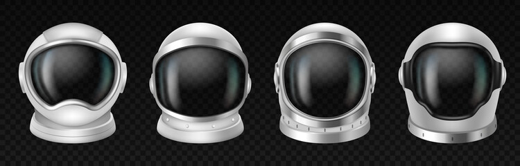 Astronaut helmets, realistic cosmonaut mask set with clear glass for space exploration © Iryna Petrenko