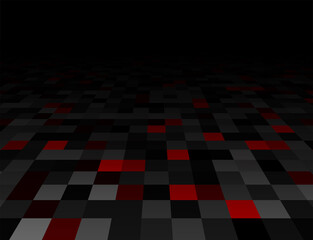 Naklejka premium Abstract black and red squares background.