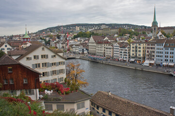 Fototapeta premium Zurich, Old city view by the lake, Switzerland, Europe