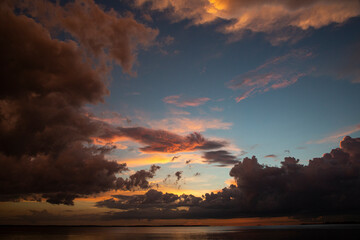sunset over the lake