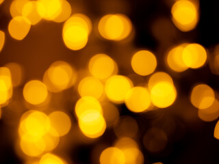 Abstract  blurry background,  golden bokeh lights and flares - Christmas background