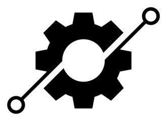 Smart gear vector illustration. A flat illustration design used for smart gear icon, on a white background.