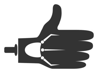 Artificial hand vector icon. A flat illustration design used for artificial hand icon, on a white background.