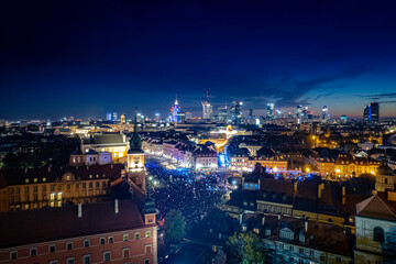 Warszawa - demonstracja na placu Zamkowym