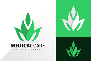 Letter M Medical Care Logo Vector Design, Creative Logos Designs Concept for Template