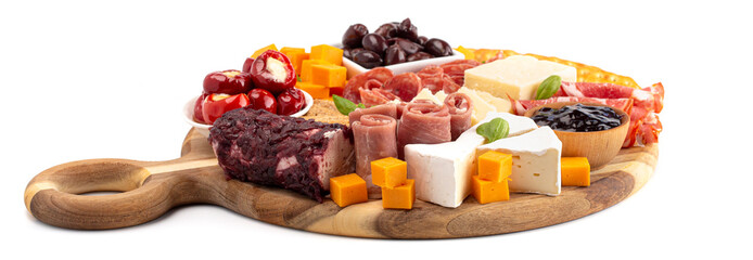 Charcuterie Board on a White Background