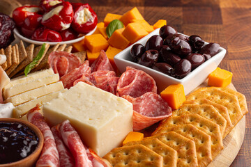 A Charcuterie Board on a Butcher Block