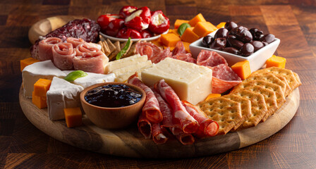 A Charcuterie Board on a Butcher Block