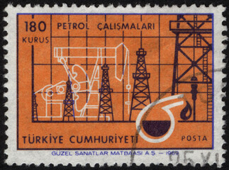 Republic of Turkey postage stamp. Republic of Turkey historical stamp. A postage stamp printed in Republic of Turkey.