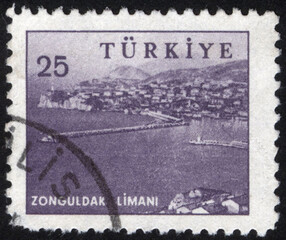 Republic of Turkey postage stamp. Republic of Turkey historical stamp. A postage stamp printed in Republic of Turkey.