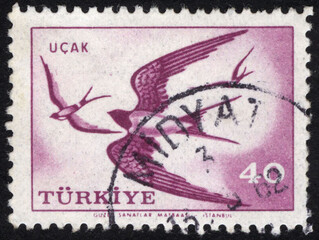 Republic of Turkey postage stamp. Republic of Turkey historical stamp. A postage stamp printed in Republic of Turkey.
