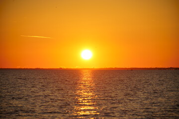 Fototapeta na wymiar Florida Tampa bay sunset landscape 