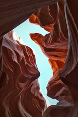 snake cliff antelope canyon underground in the navajo desert in arizona (usa)