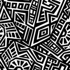 Unique Geometric Vector Seamless Pattern made in ethnic style. Aztec textile print. African traditional design. Creative boho pattern. Perfect for site backgrounds, wrapping paper and fabric design.