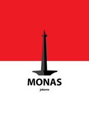 Vector icon of a building in the city of Jakarta, Indonesia