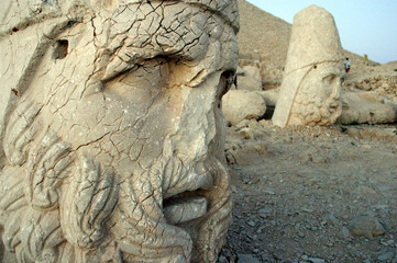 Fototapeta na wymiar Herakles and Zeus statues in Mount Nemrut, Adiyaman, Turkey. Mount Nemrut in southeastern Turkey and royal tombs is from the 1st century BC.