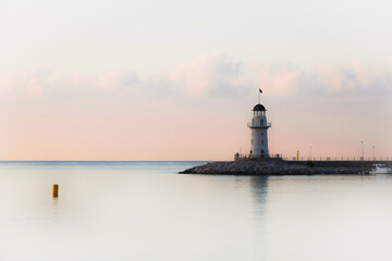 Fototapeta premium lighthouse on the coast of the sea in Alanya, Turkey
