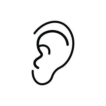 Ear vector icon, hearing symbol. Minimalist design to use as a logo or graphic resource