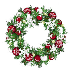 Fototapeta na wymiar hand drawn christmas wreath vector design illustration