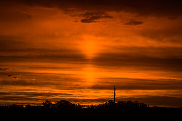 sunset over the city