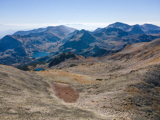 Aerial view of Around Polezhan peak, Pirin Mountain, Bulgaria