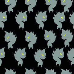 Vector isolated cat. seamless pattern