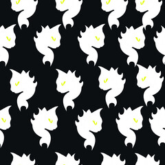 Fototapeta na wymiar Vector isolated cat. seamless pattern