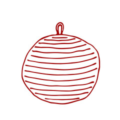 Hand drawn chinese lantern. Happy Chinese new year of The Tiger. Hand drawn doodle style.