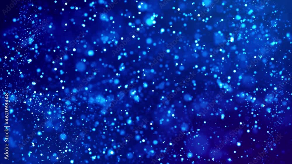 Aufkleber magic blue glowing particles flow in viscous liquid and bright glisten. science fiction. 4k 3d sci-f