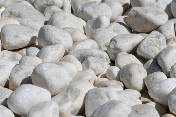 boulders or pebbles in a garden in Cadiz, Andalusia. Spain. Europe.
