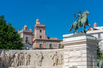 Obraz premium Monument to the Constitution of 1812 in Cadiz. Andalusia, Spain. Europe. October 8, 2021 