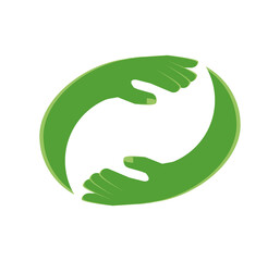 green caring hands