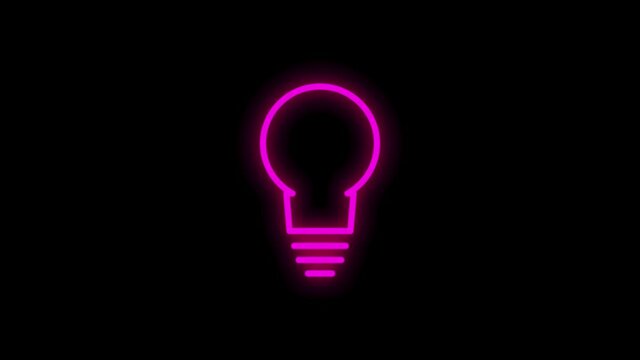 ELECTRONICS neon icon with flat abstract design isolated on white background. Motion graphic.