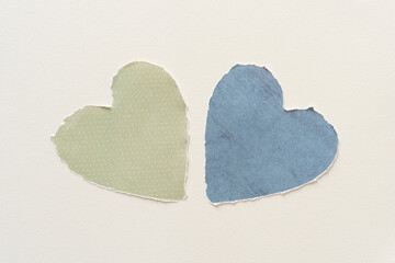 two paper hearts