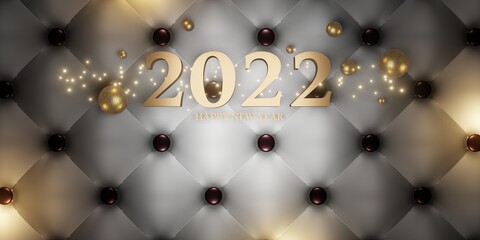 Happy New Year 2022 christmas and new year background 3d illustration