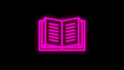 EDUCATION neon icon with line design isolated on white background. Go to school. Online education. Motion graphic. - Powered by Adobe