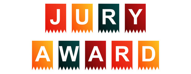 Jury Award - text written on Isolated Shapes with White background