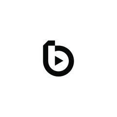 Initial letter b media player logo design vector