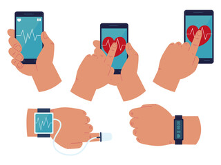 hands with wearable health