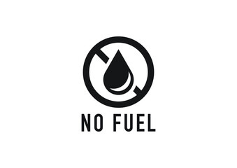 No Fuel black and white simple vector illustration