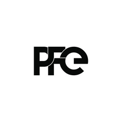 pfe initial letter monogram logo design