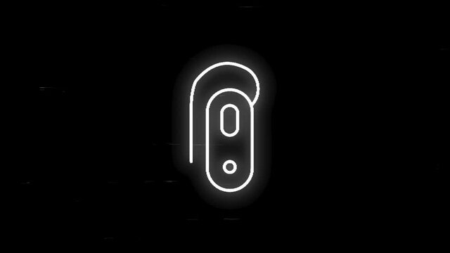 ELECTRONICS glitch icon with flat abstract design isolated on white background. Motion graphic.