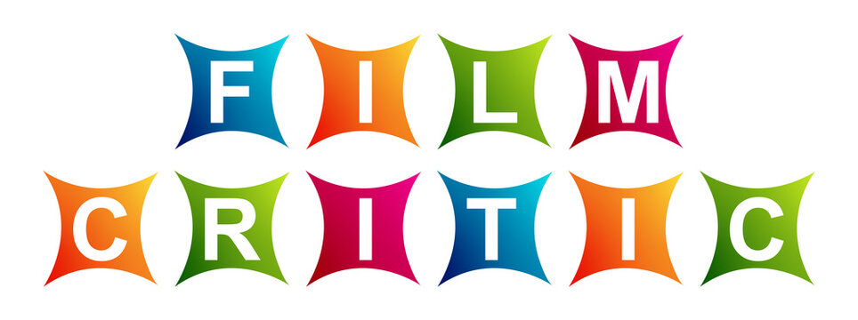 Film Critic - Neat Text Written on Beautiful Isolated Colourful Boxes with White Background