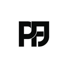 pfj initial letter monogram logo design